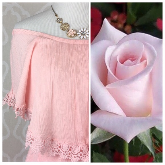 *CLEARANCE* Pink Rose Off Shoulder Mini Dress - Picture 4 of 8